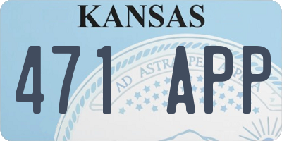 KS license plate 471APP