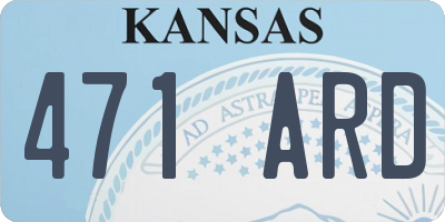 KS license plate 471ARD