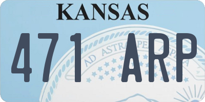 KS license plate 471ARP
