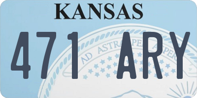 KS license plate 471ARY