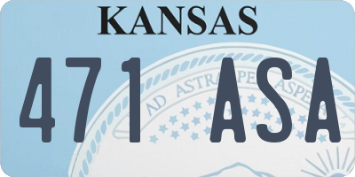 KS license plate 471ASA