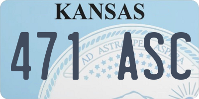 KS license plate 471ASC