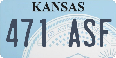 KS license plate 471ASF