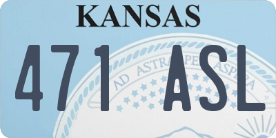 KS license plate 471ASL