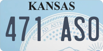 KS license plate 471ASO