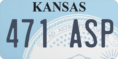 KS license plate 471ASP