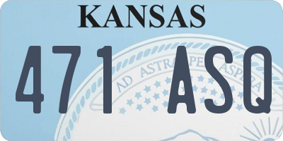 KS license plate 471ASQ