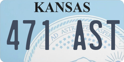 KS license plate 471AST