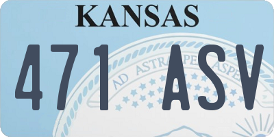 KS license plate 471ASV