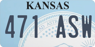 KS license plate 471ASW