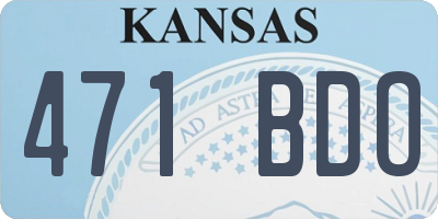 KS license plate 471BDO