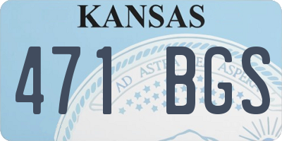 KS license plate 471BGS