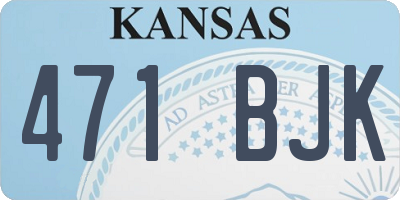 KS license plate 471BJK