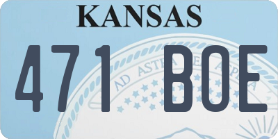 KS license plate 471BOE