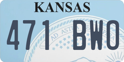 KS license plate 471BWO