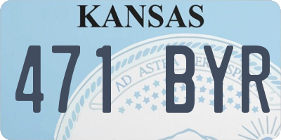 KS license plate 471BYR