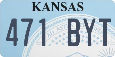 KS license plate 471BYT