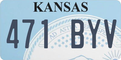 KS license plate 471BYV