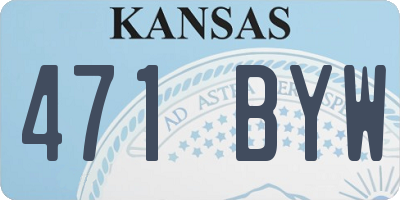 KS license plate 471BYW