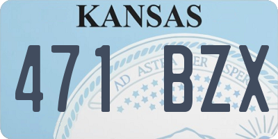 KS license plate 471BZX