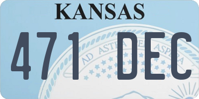 KS license plate 471DEC