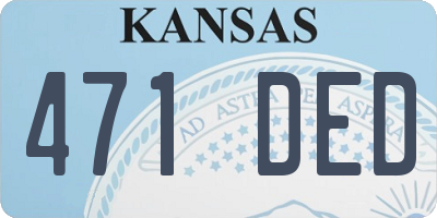 KS license plate 471DED