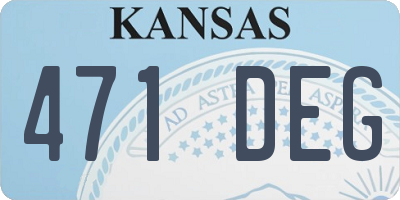 KS license plate 471DEG