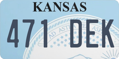 KS license plate 471DEK
