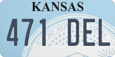 KS license plate 471DEL