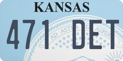 KS license plate 471DET
