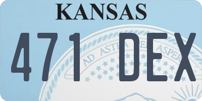 KS license plate 471DEX