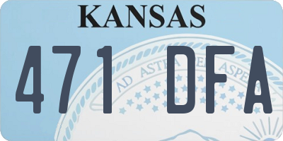 KS license plate 471DFA