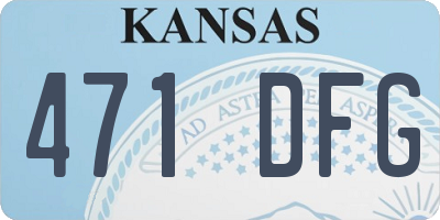 KS license plate 471DFG