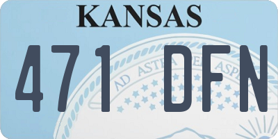 KS license plate 471DFN
