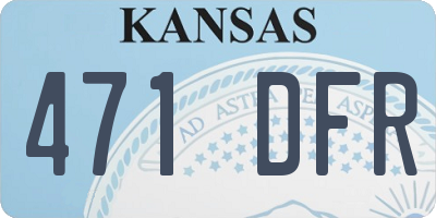 KS license plate 471DFR