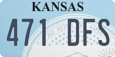 KS license plate 471DFS
