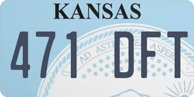 KS license plate 471DFT