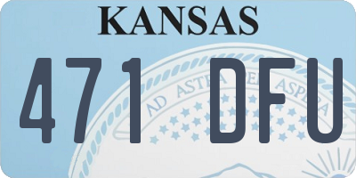 KS license plate 471DFU