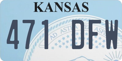 KS license plate 471DFW