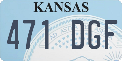 KS license plate 471DGF