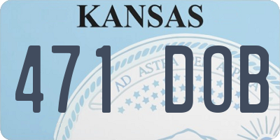 KS license plate 471DOB