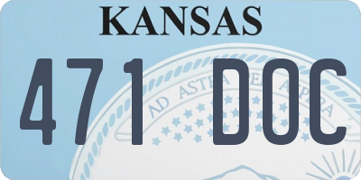 KS license plate 471DOC