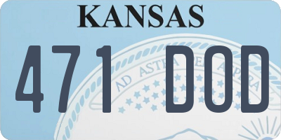 KS license plate 471DOD