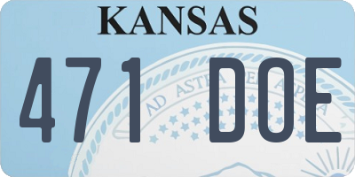 KS license plate 471DOE
