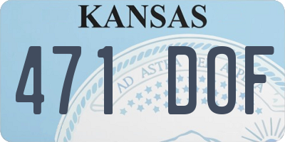 KS license plate 471DOF