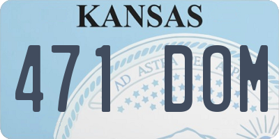 KS license plate 471DOM