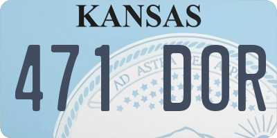 KS license plate 471DOR