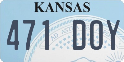 KS license plate 471DOY
