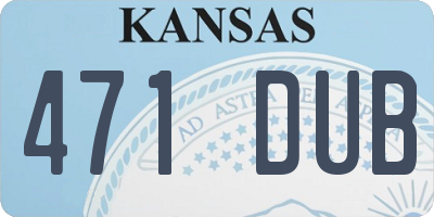 KS license plate 471DUB
