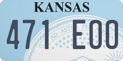 KS license plate 471EOO